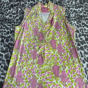 Missy Maude golf, ruffle collar top Sz LG